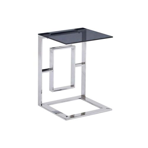 Apex End Table - Square - Smoked Glass and Chrome