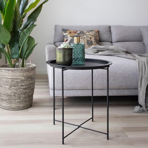 Bastia Side Table - Round - Black - Metal
