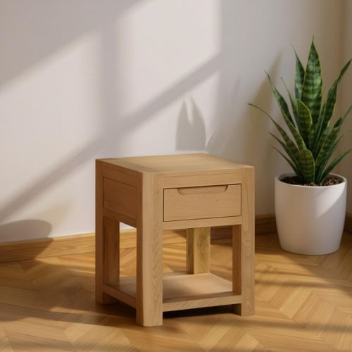 Carly End Table - 1 Drawer - Square - Oak