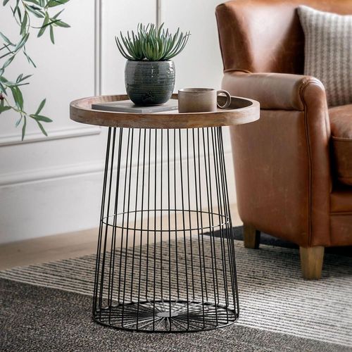 Clearance - Menzies Natural Round Side Table - A183