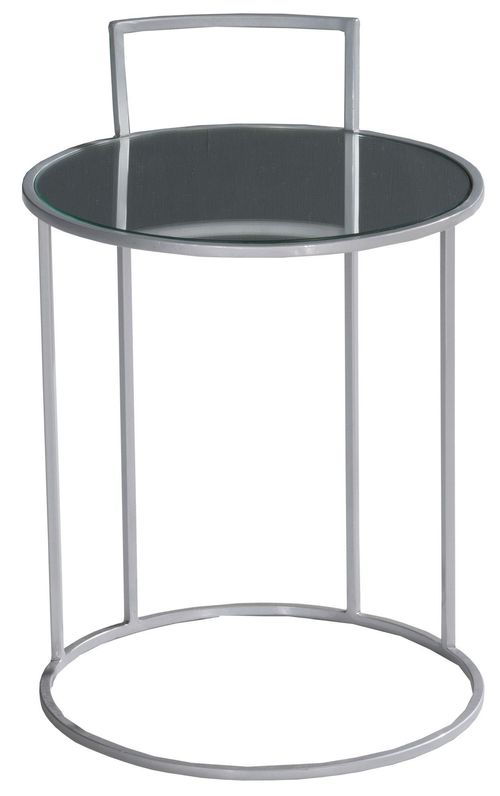 Clearance - Torrance Glass and Silver Round Side Table - Brand New Item