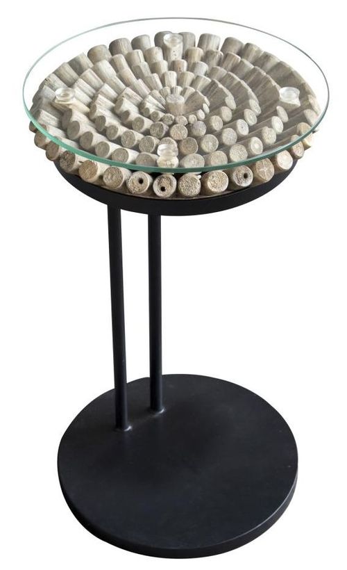 Driftwood 50cm Sofa Table - Glass Top