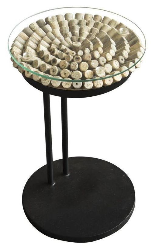 Driftwood 60cm Sofa Table - Glass Top