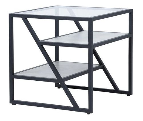 Ibarra End Table - Square - Black and Grey