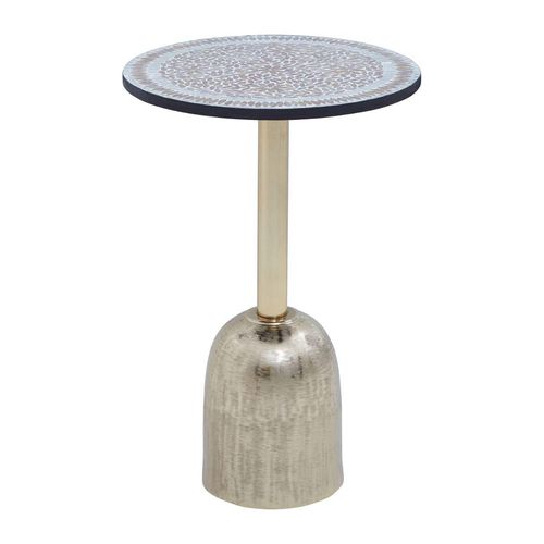Inventivo Side Table - Round - Black Marble with Gold Metal