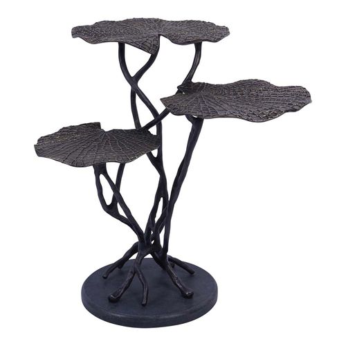 Lily Pad Side Table - Antique Brass - Leaf - Trio