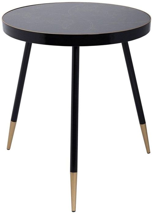 Venus Round Side Table - Black - Side