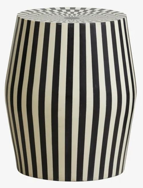 Taura Black and White Sidetable Stool