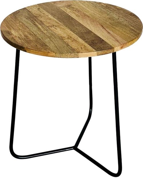 Ravi Mango Wood 45cm Round Side Table