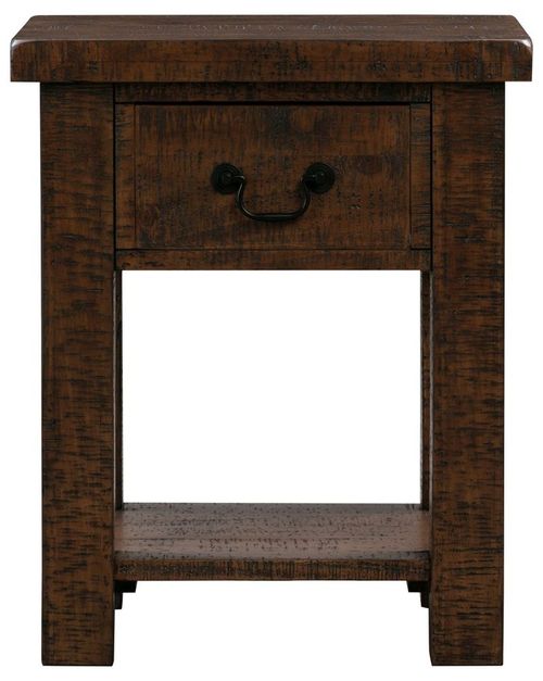 Reclaimed Dark Pine 1 Drawer Lamp Table