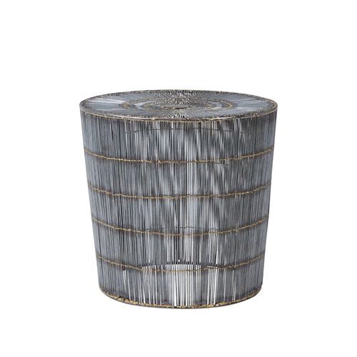 Templar Side Table - Round - Silver Wireframe