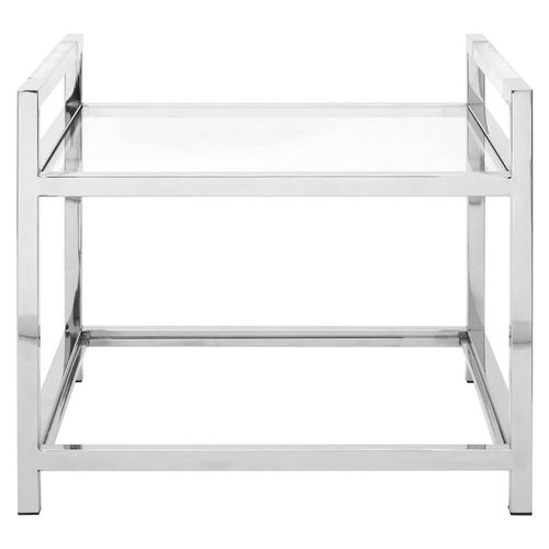 Vogue End Table - Square - Glass and Chrome