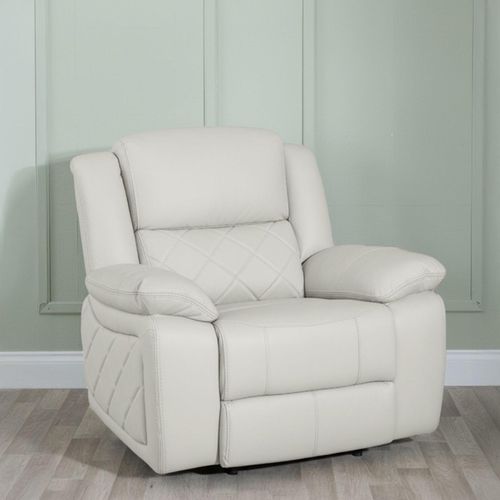 Bentley Cream Leather Recliner Armchair