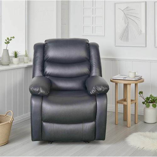 Conrad Black Leather Manual Recliner Armchair
