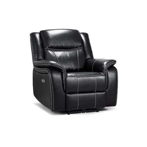 Galaxy Black Faux Leather Electric Recliner Armchair