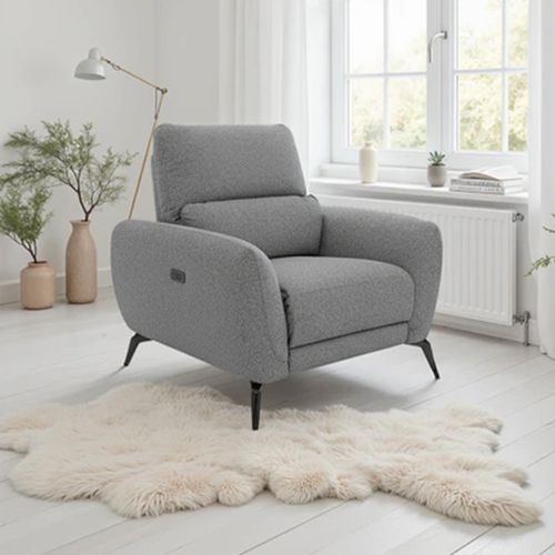 Sorrento Grey Fabric Electric Recliner Armchair
