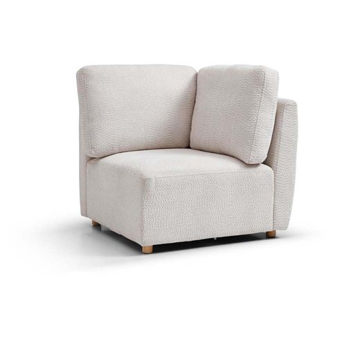 Como Natural Boucle Fabric Corner Armless Chair