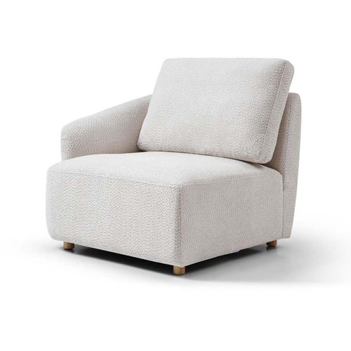 Como Natural Boucle Fabric Left Hand Facing End Chair
