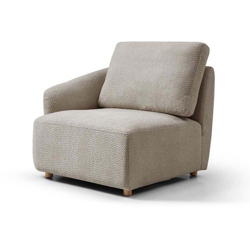 Como Taupe Boucle Fabric Left Hand Facing End Chair