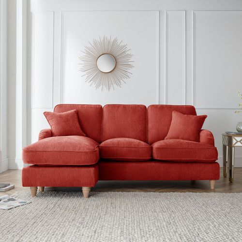 Manhattan Apricot Fabric Chaise Corner Sofa - LHF
