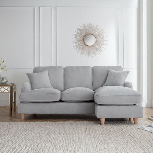 Manhattan Ice Fabric Chaise Corner Sofa - RHF