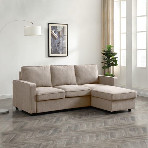 Myles Typhon Natural Weave Fabric Corner Sofa Bed