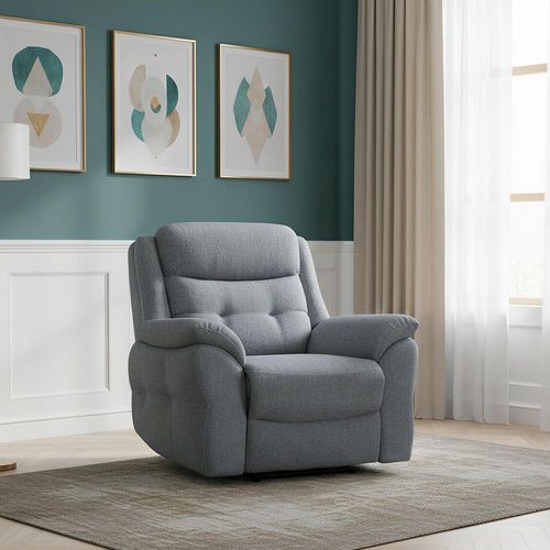 Shelby Grey Fabric Recliner Armchair