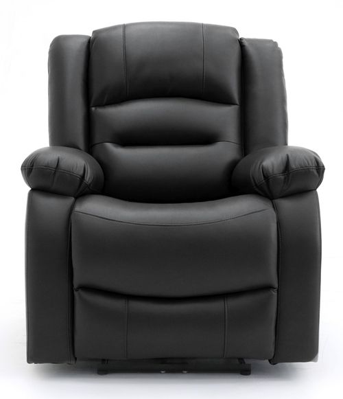 Alva Electric Recliner Armchair - Black Faux Leather