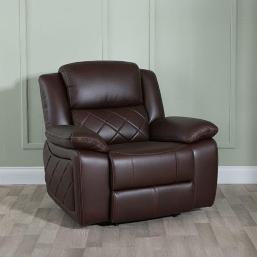 Bentley Brown Leather Recliner Armchair