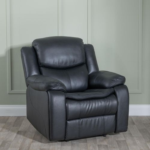 Berlin Black Leather Recliner Armchair