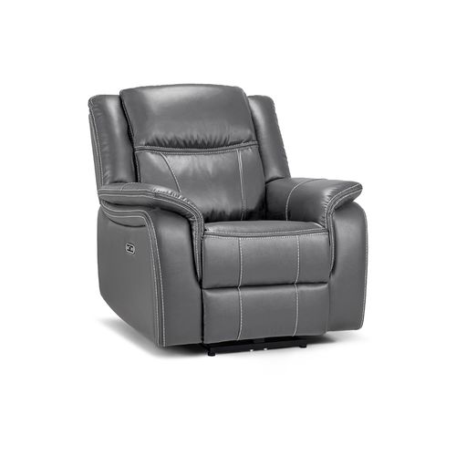 Galaxy Electric Recliner Armchair - Grey Faux Leather