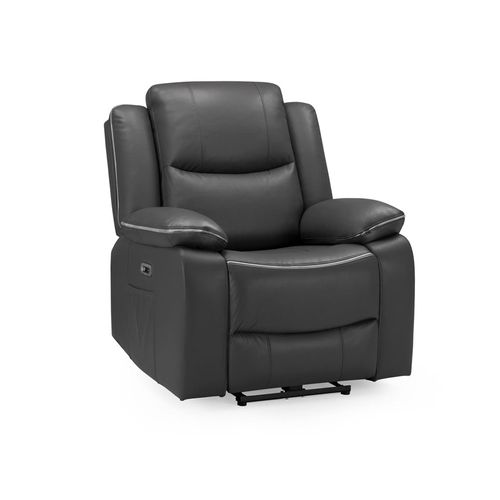 Harald Electric Recliner Armchair - Black Faux Leather