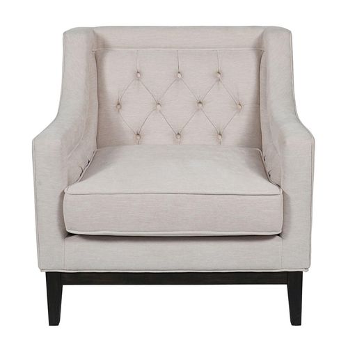 Theodore Armchair - Ivory Fabric - Buttoned