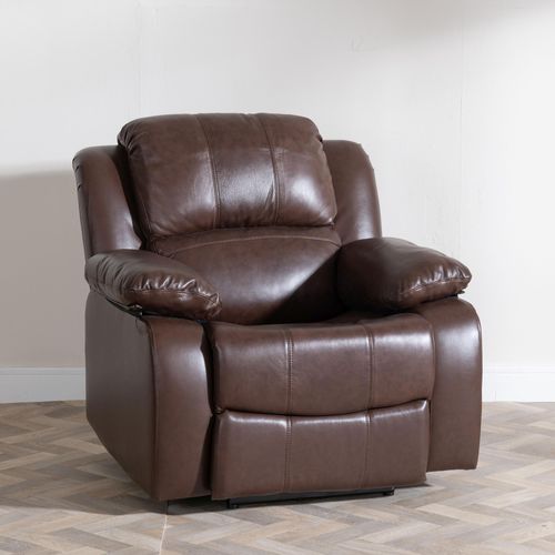 London Brown Leather Recliner Armchair