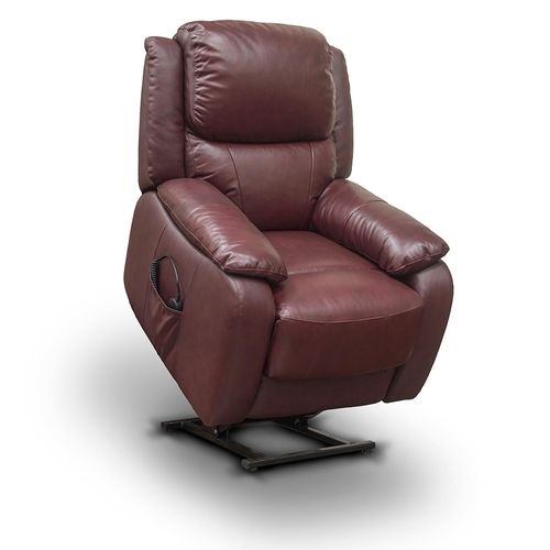 Palermo Lift and Rise Power Recliner Armchair - Burgundy Leather