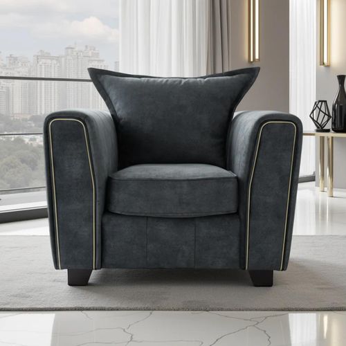 Serena Armchair - Charcoal Black Fabric