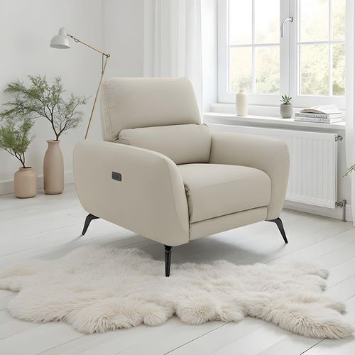 Sorrento Electric Recliner Armchair - Beige Fabric