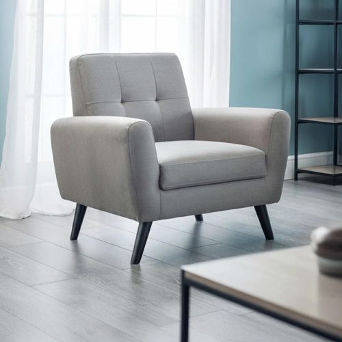Monza Armchair - Grey Linen Fabric