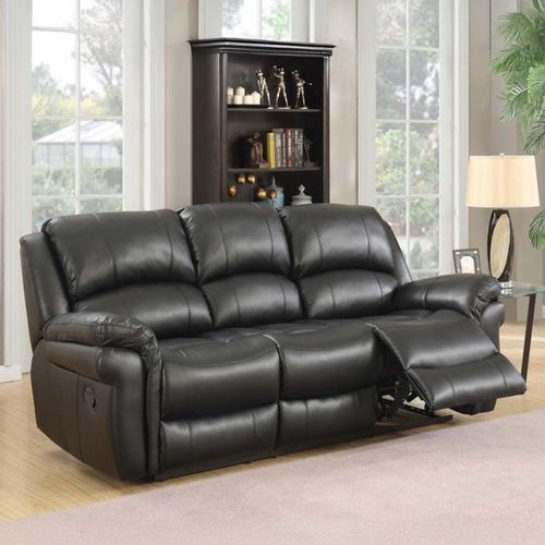 Farnham 3 Seater Recliner Sofa - Black Leather
