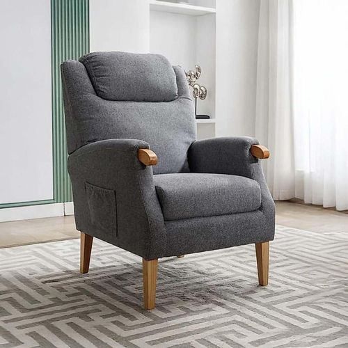 Lisbon Fireside Armchair - Grey Fabric