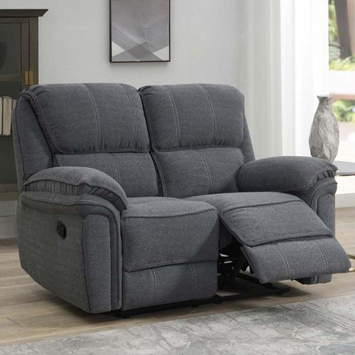 Belmont 2 Seater Recliner Sofa - Grey Fabric