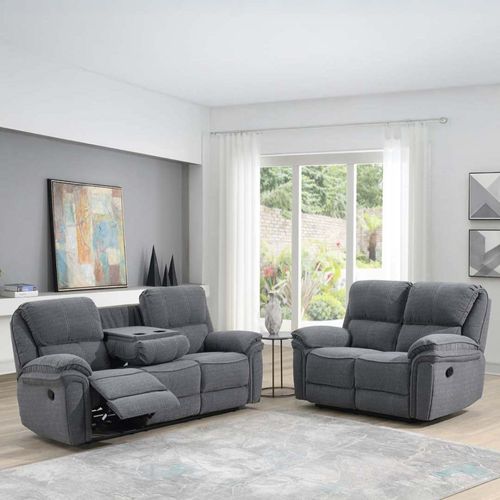 Belmont Recliner Sofa Suite - 3+2 - Grey Fabric
