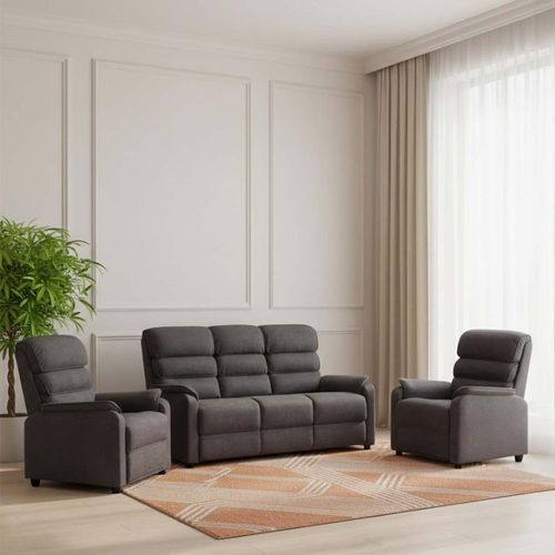 Savoy Fixed Sofa Suite - 3+1+1 - Grey Fabric