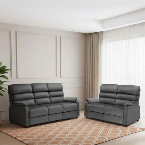 Savoy Fixed Sofa Suite - 3+2 - Grey Fabric