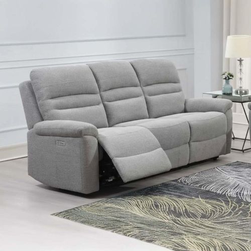 Belford 3 Seater Recliner Sofa - Grey Fabric
