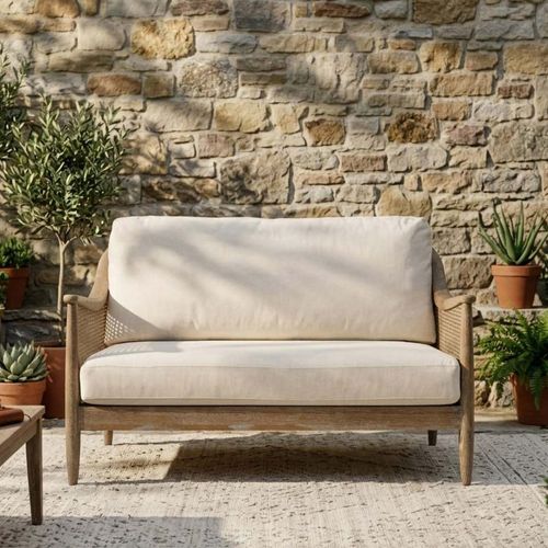 Templecombe Rattan 2 Seater Sofa Oatmeal