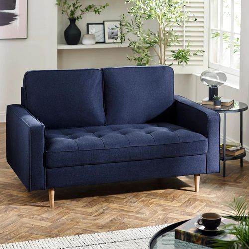Henrietta Sofa - 2 Seater - Deep Blue Fabric