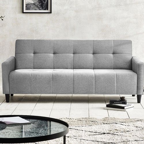 Alfie Grey Linen Click Clack Sofabed - 3 Seater - Storage