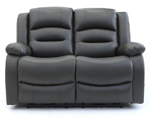 Alva Electric Recliner Sofa - Grey Faux Leather - 2 Seater
