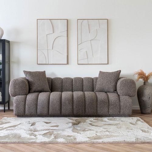 Aurora 3 Seater Sofa - Brown Fabric